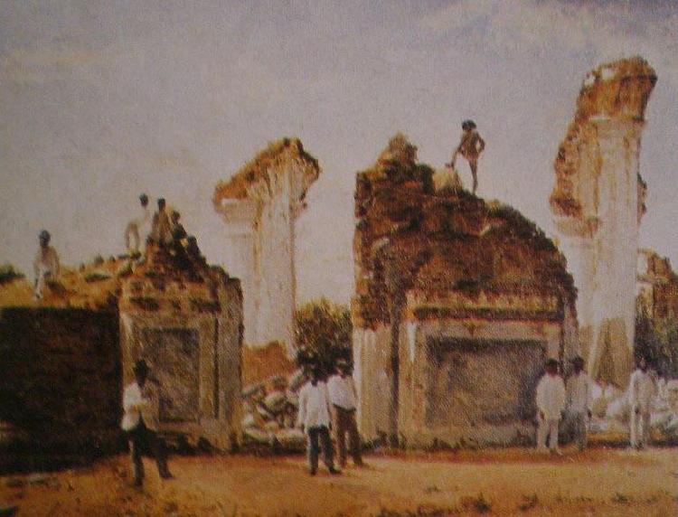 Cristobal Rojas Ruinas de Cua despues del Terremoto de 1812